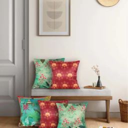 India Circus Multicolor Silk Mystique Cushion Covers - Set of 5-16
