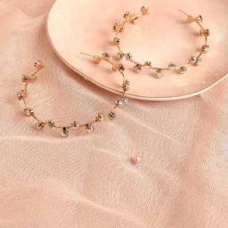 Sohi goldplated half hoop earrings for women-image-31