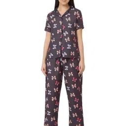 Smarty Pants Dark Grey Printed Shirt With Lounge Pants-image-65