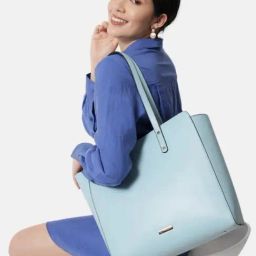 THE GUSTO Blue Solid Medium Tote Handbag-44