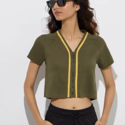 Studiofit by Westside Olive Ribbed Cotton-Blend Jacket-image-42