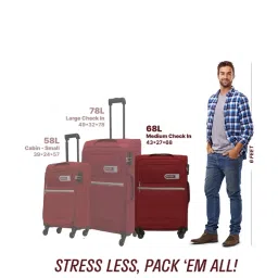 Citizen Journey Pulse Maroon Solid Soft Medium Trolley Bag - 68 Cms image 5