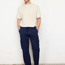 Trendyol Unisex Cotton Mid-Rise Cargos Trousers-image-72