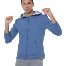 Campus Sutra Light Blue Hooded Sweatshirt-picture-40