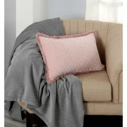 Maspar Royal Redux Baby Pink Cotton Cushion Cover - Set of 1-image-1