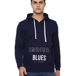 Louis Philippe Jeans Navy Printed Regular Fit Hoodie-picture-11