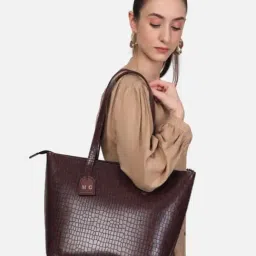 THE GUSTO Maroon Textured Medium Tote Handbag-image-27
