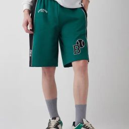 Bewakoof Green Relaxed Fit Printed Sports Shorts-image-49