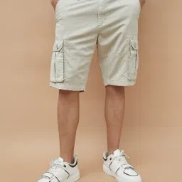 Fame Forever By Lifestyle Cream Regular Fit Cargo Shorts-image-99