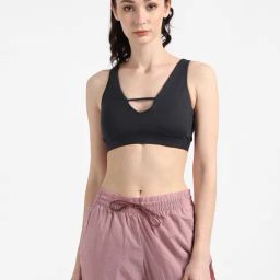 Adidas Black STO LS BEST Non Wired Padded Sports Bra-image-64