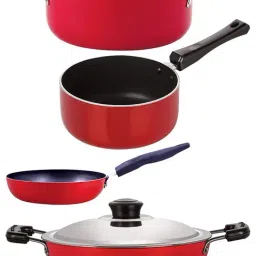 Nirlon Red Aluminium Non- Stick Cookware - Set of 4-1