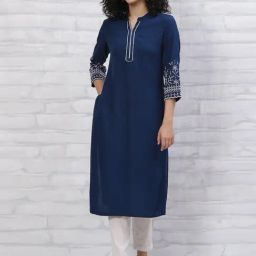 Rangriti Blue Straight Kurta-picture-26