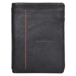 SASSORA Unlit Black Casual Leather Bi-Fold Wallet for Men-image-4
