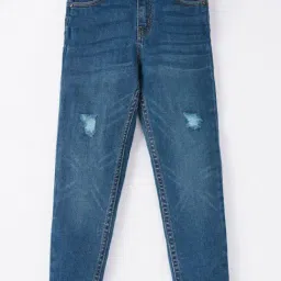 Ed-a-Mamma Boys Blue Cotton Distressed Jeans-49