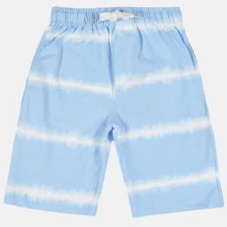 Kiddopanti Kids Blue & White Cotton Printed Shorts-picture-45