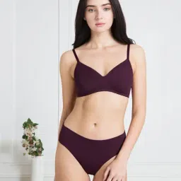 Van Heusen Purple Full Coverage Padded T-Shirt Bra-14