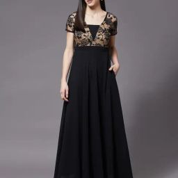 Miss Chase Black Embroidered Gown-image-41