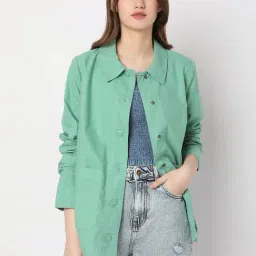 Vero Moda Green Cotton Jacket-image-24