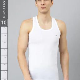 Dollar Bigboss White Cotton Regular Fit Vest - Pack Of 10-image-29