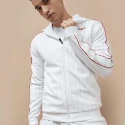Kappa White Regular Fit Striped Hooded Sweatshirt-image-22