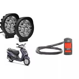 Cartronics 9 Round Cap LED Fog Light With On/Off Switch for Hero Duet(Set of 2 Pcs)-42