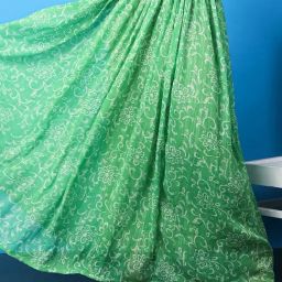 Scorpius Green Floral Print Skirt-image-36