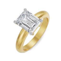 EMORI Yellow Gold Timeless Emerald Cut Men Diamond Ring-image-67