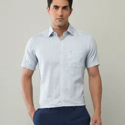 Arrow Blue Cotton Regular Fit Printed Shirt-picture-22