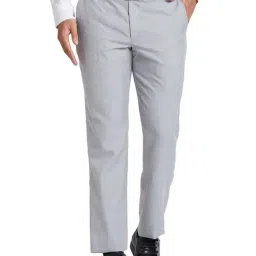 Park Avenue Grey Regular Fit Trousers-image-95