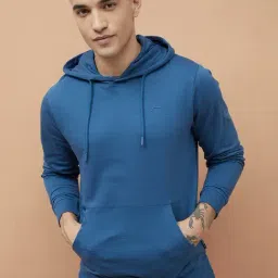 Fame Forever By Lifestyle Blue Cotton Regular Fit Hooded Sweatshirt-picture-13