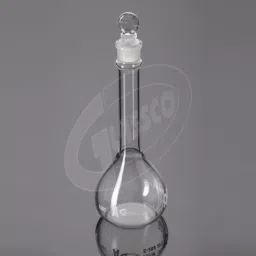 Glassco 200ml Glass Boro 3.3 SERIALIZED Class A Volumetric Flask with Penny Head Stopper QR.134.236.07-99