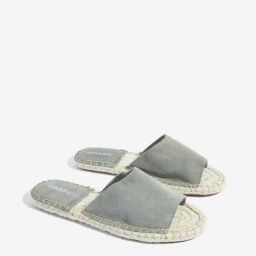 LUNA BLU by Westside Grey Suede Espadrille Slides-image-53