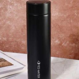 Smokey Cocktail Black Stainless Steel Temperature Display Indicator Vacuum Insulated Flask (450ml)-image-9