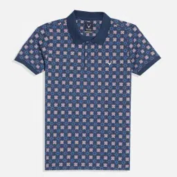 Allen Solly Junior Boys Blue Printed Polo T-Shirt-picture-24