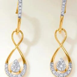 P.N.Gadgil Jewellers 14KT BSI Hallmarked Yellow Gold Endless Grace Drop Earring for Women-image-38