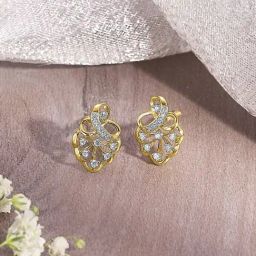 P.N.Gadgil Jewellers 14KT Yellow Gold and Diamond Stud Earring for Women-image-25