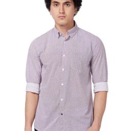 Spykar Red Cotton Regular Fit Printed Shirt-image-19