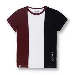 3PIN Boys Multi Cotton Color Block T-Shirt-23