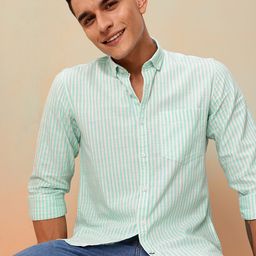 Mast & Harbour Striped Regular Fit Shirt-image-94
