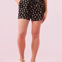 Enamor Black Printed Shorts-image-32