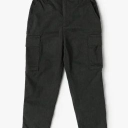 GAP Boys Dark Grey Solid Utility Pants-image-56