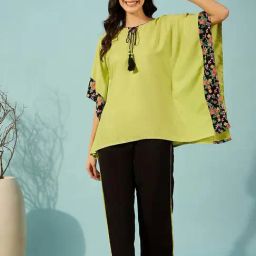 The Kaftan Company Green Solid Pyjama Sets-image-86