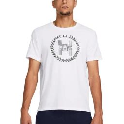 Under Armour White Cotton Slim Fit Printed Sports T-Shirt-image-66