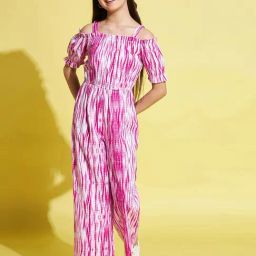 StyloBug Girls Pink Printed Jumpsuit-picture-31