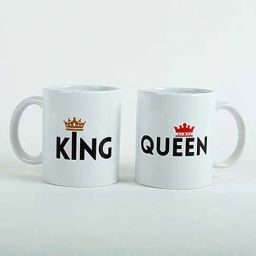 FNP White Ceramic Royal King And Queen Love Mugs (650ml) - Set of 2-31