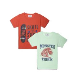 Vimal Jonney Kids Green & Red Printed T-Shirt (Pack of 2)-picture-18