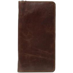 MaheTri Brown Casual Leather Zip Around Wallet for Women-picture-15