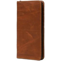 MaheTri Brown Casual Leather Zip Around Wallet for Women-picture-39