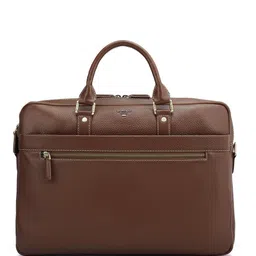 Da Milano Men Textured Leather Laptop Bag-18