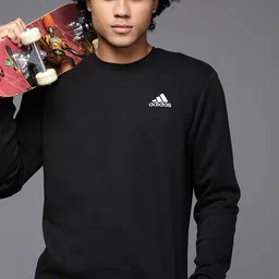 ADIDAS Men Black Round Neck Sweatshirt-picture-41
